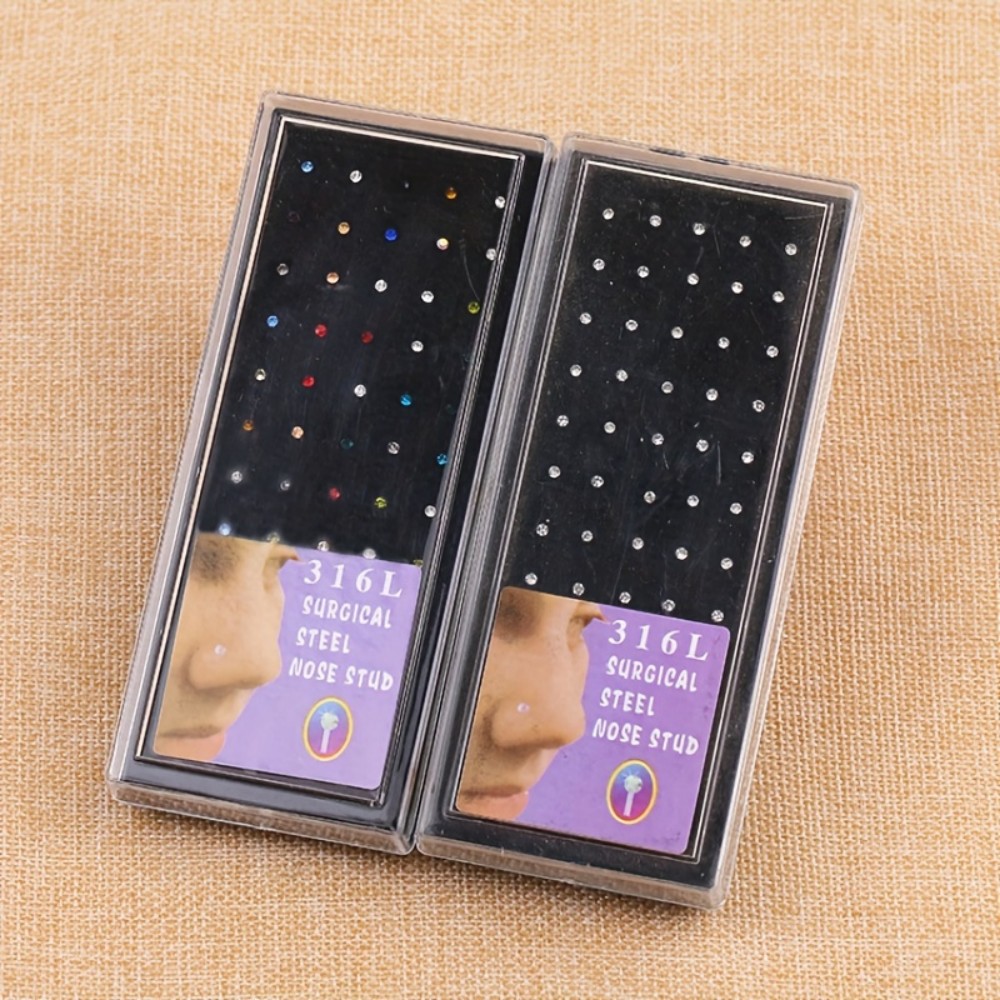 60pcs Nose Ring Set Stud Earri - مراجعة Body Jewelry In Store وسعره