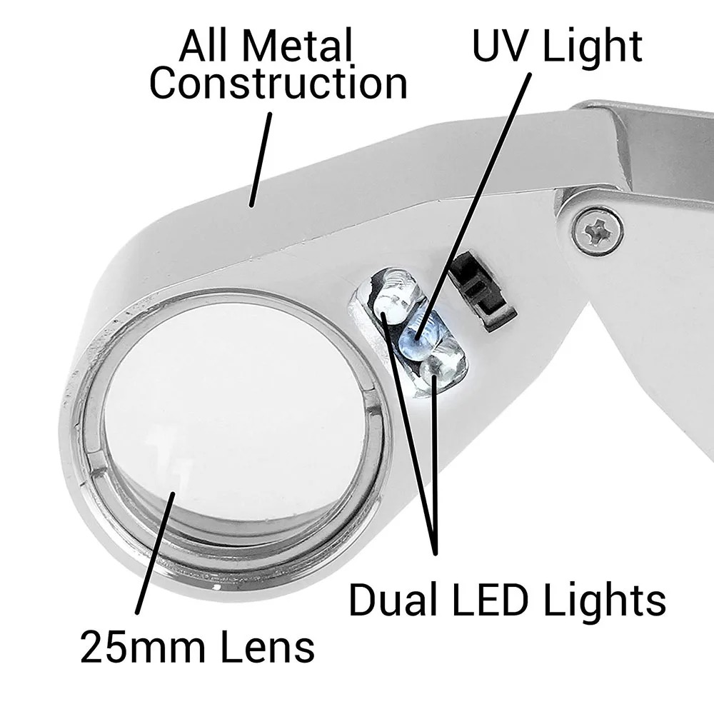 40X Illuminated Jeweler Loupe  - مراجعة Body Jewelry Repair وسعره