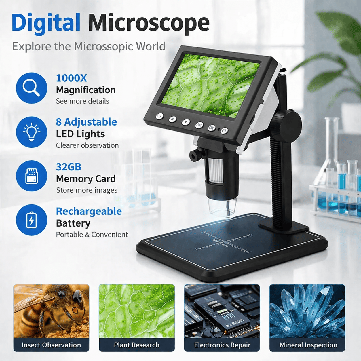 Portable 4K Digital Microscope - مراجعة Body Jewelry Repair وسعره