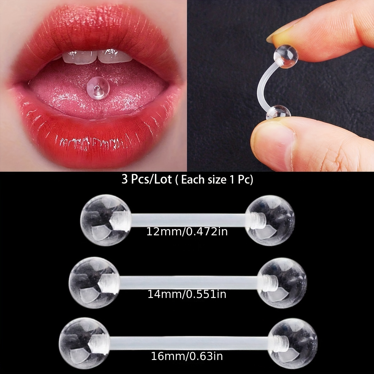 3pcs/Set (Each Size 1pc) Soft  - مراجعة Body Jewelry In Store وسعره