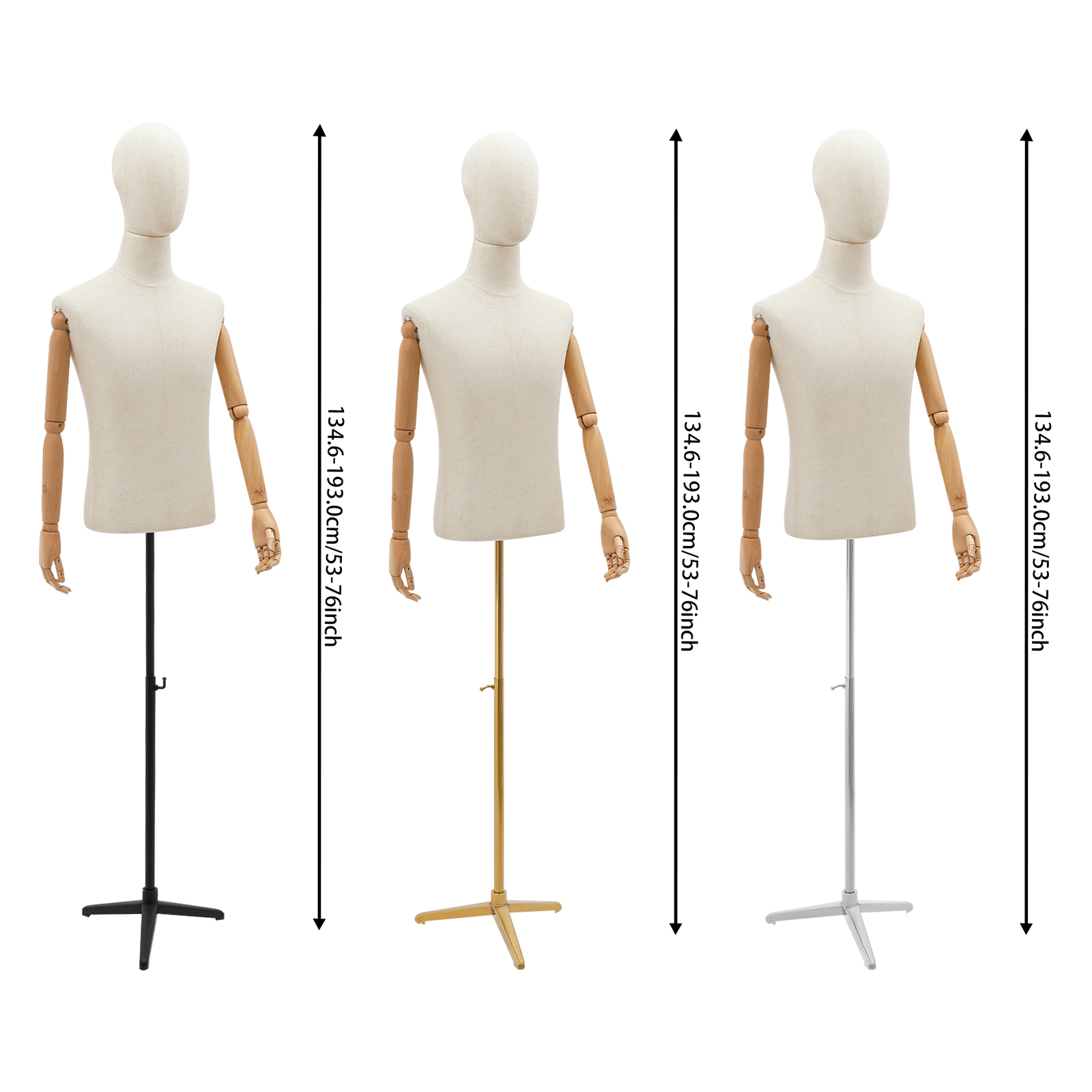53-76in Adjustable Male Torso  - مراجعة Body Jewelry In Store وسعره